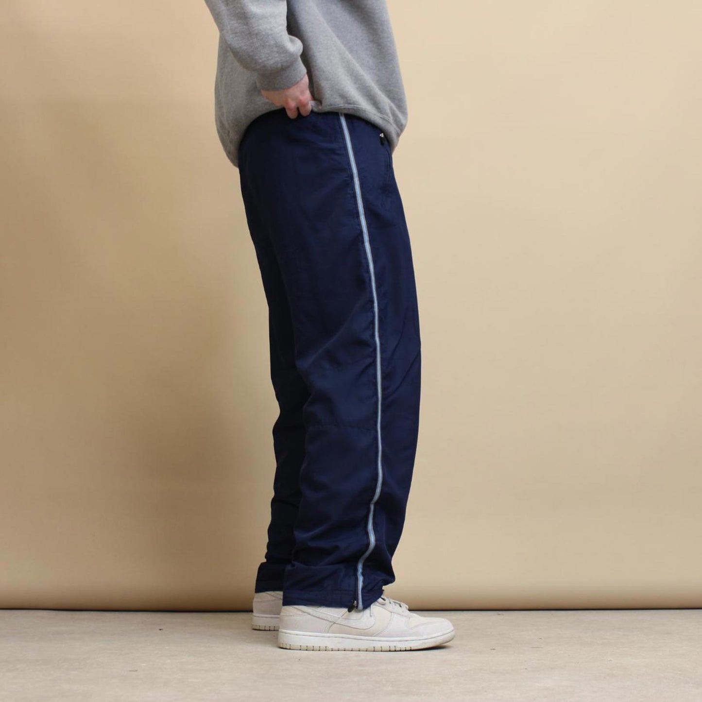 Navy Starter tracksuit bottoms S Loose y2k shell suit trackies
