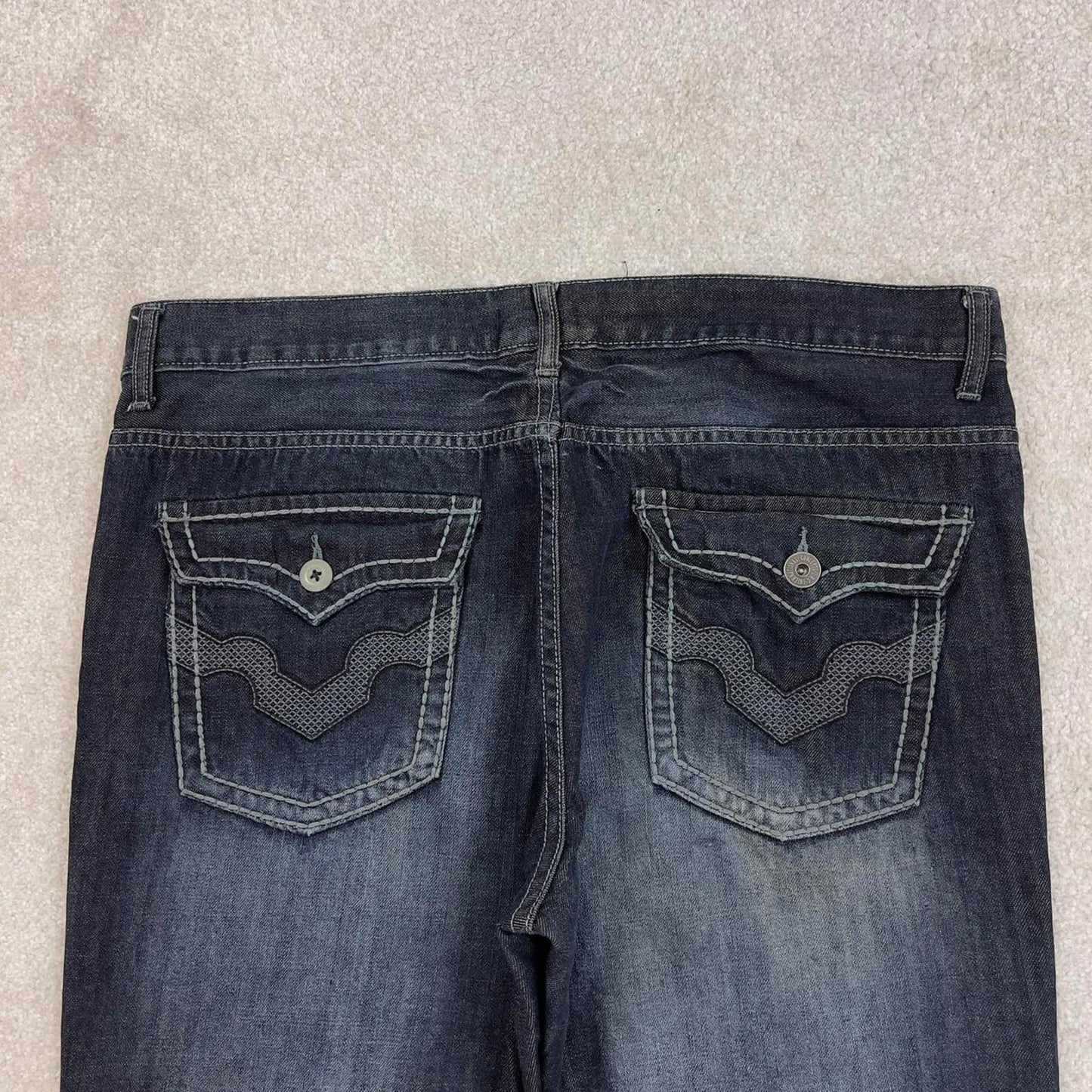 Blue embroidered I.N.C jeans W40L32 loose y2k 00s style jeans stitch detail bootcut