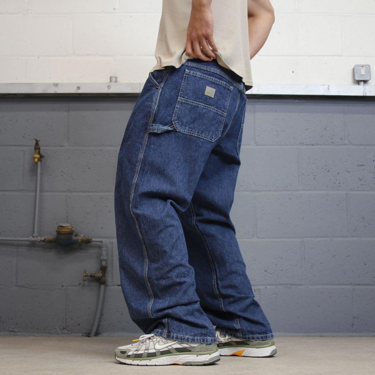 Baggy Lee carpenter jeans W40L30 blue denim skater 90s style carpenters