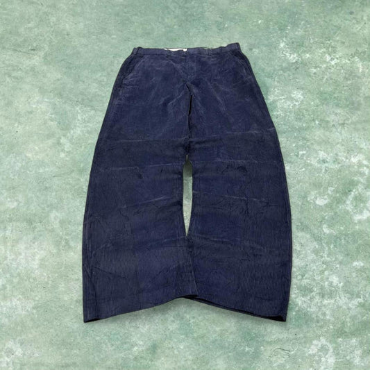 Vintage loose corduroy pants navy wide wale chunky jumbo cord trousers