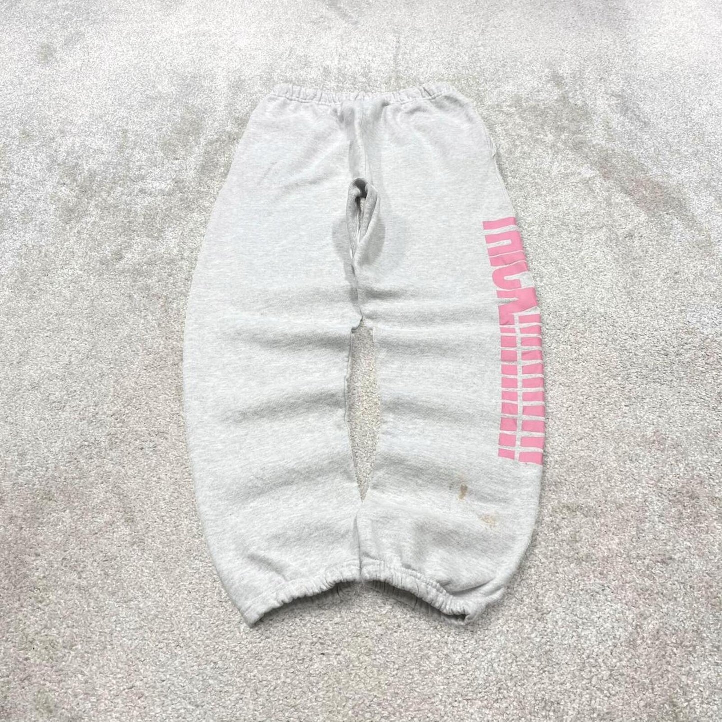 Y2k Champion Kylie sweatpants joggers cuffed grey Medium Loose THICK printed tracksuit bottoms