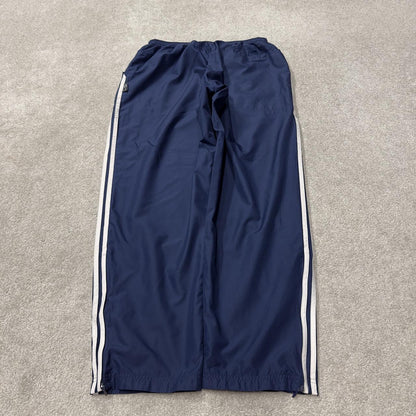 Y2K baggy Adidas tracksuit bottoms navy XL Loose leg mesh lined side stripe track