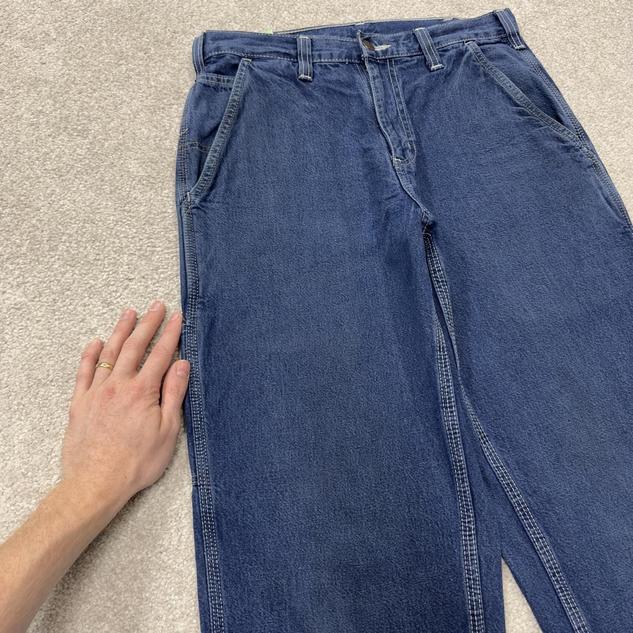 Vintage vintage Carhartt carpenter jeans y2k blue denimn Loose straight leg skater style workwear