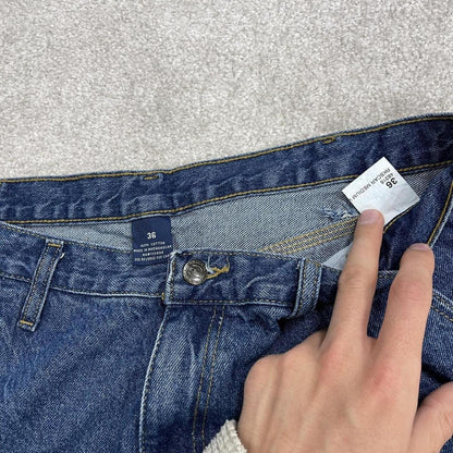 Baggy denim cargo shorts carpenter blue RK Brand loose skater style summer jorts