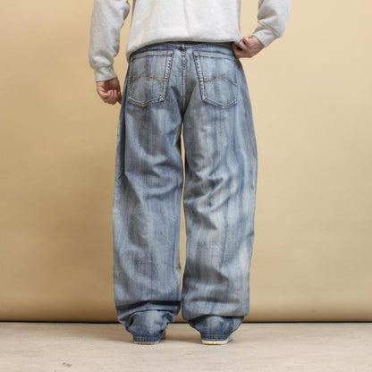 Blue Azzure baggy skate jeans W34 L34 loose denim 90s style skater jeans