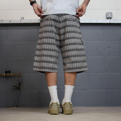 Dickies baggy checkered shorts carpenter grey Chino check surf shorts long leg festival