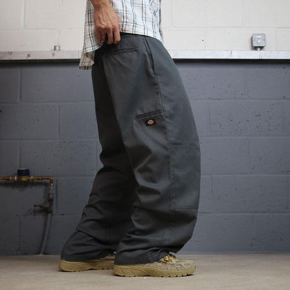Dickies double knee pants W42L30 grey baggy Loose fit wide leg chino skate work trousers