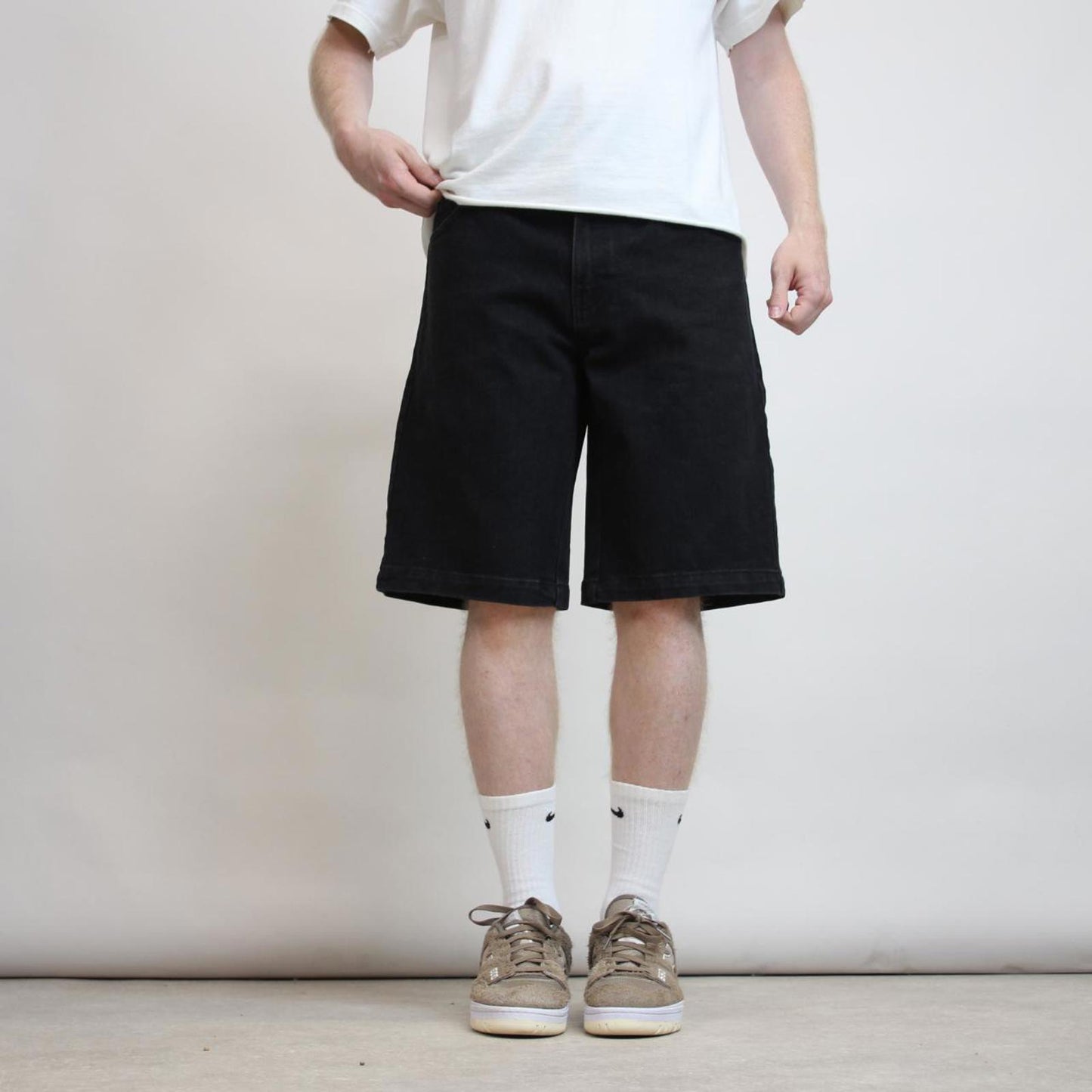 Black Dickies Skateboarding jorts W32 denim 90s style skater jean shorts