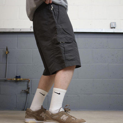 Y2k loose Wrangler cargo shorts skater style grey Floaty chino summer festival shorts