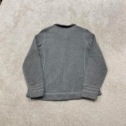 Y2K North Face technical fleece grey Full zip up fleece autumn pockets and embroidered