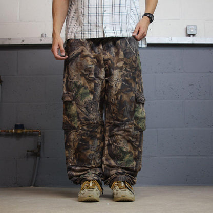 Fleece baggy camo cargo pants khaki Advantage timber Realtree camouflage trousers