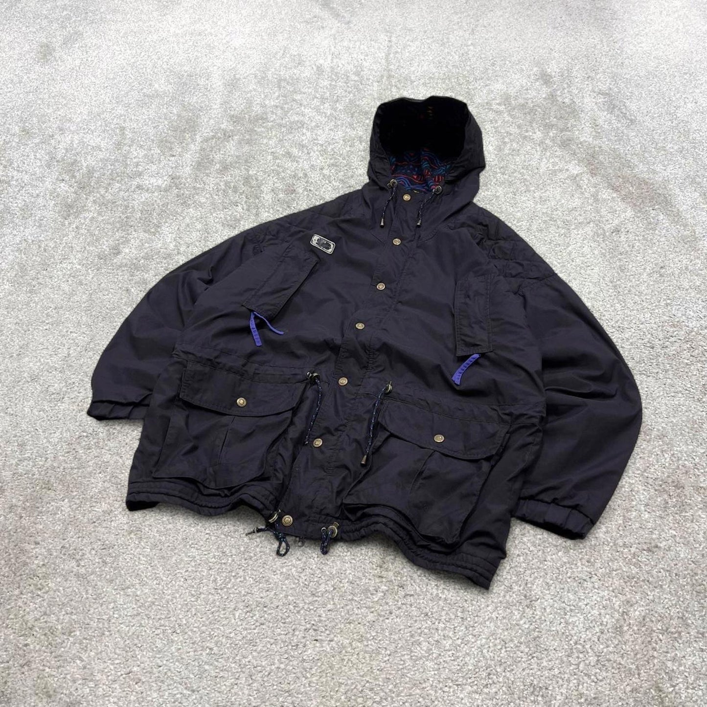 Y2k Columbia technical windbreaker jacket XL Tall men's y2k style hooded adjustable tech autumn