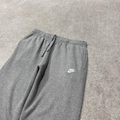 Y2K Nike jogging bottoms grey cuffed legs XL Loose casual 2000s style grey joggers