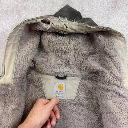 Green Carhartt hooded Bartlett jacket XL technical canvas 90s style skater bomber