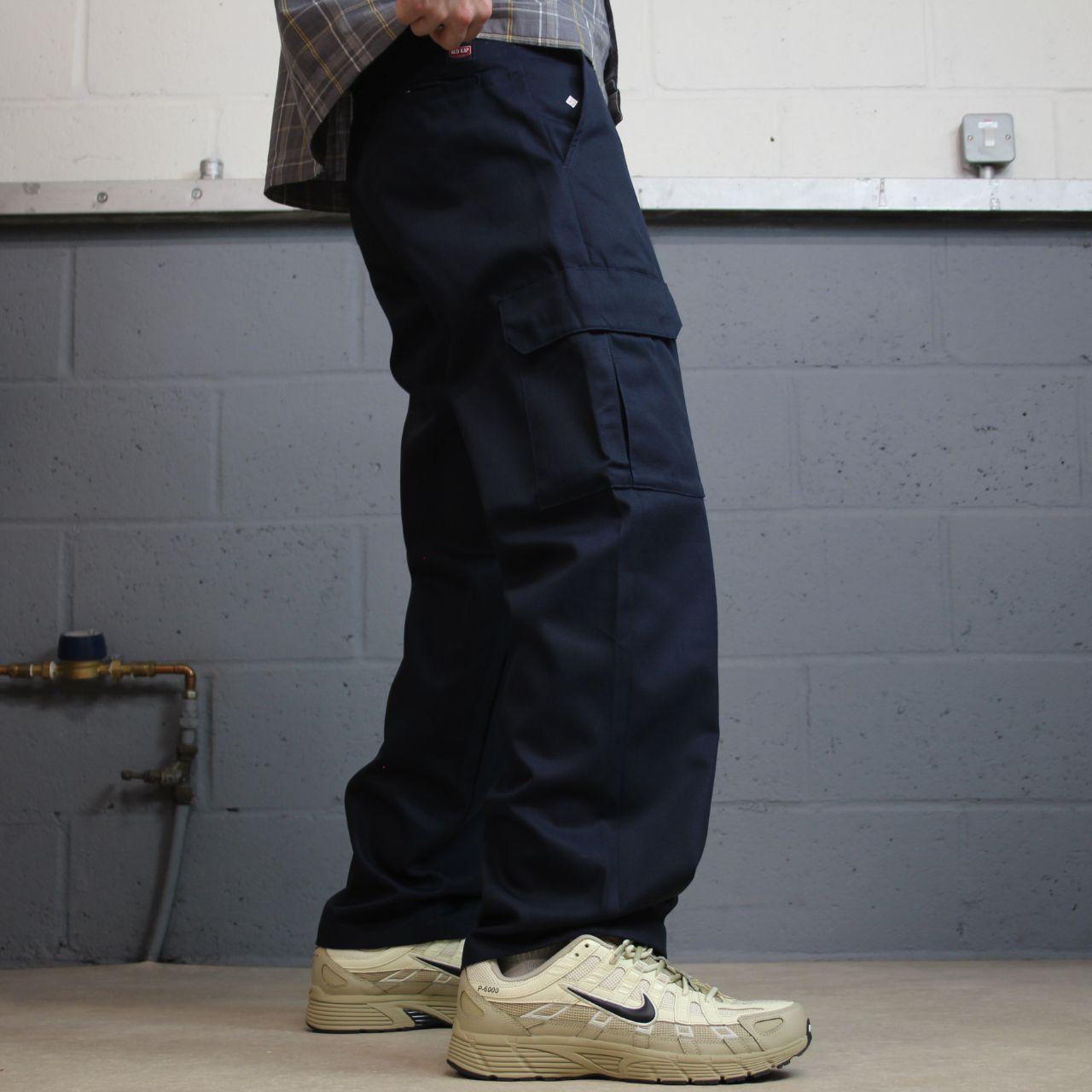 Red Kap chino cargo pants y2k W32L30 navy Straight leg skater workwear pants