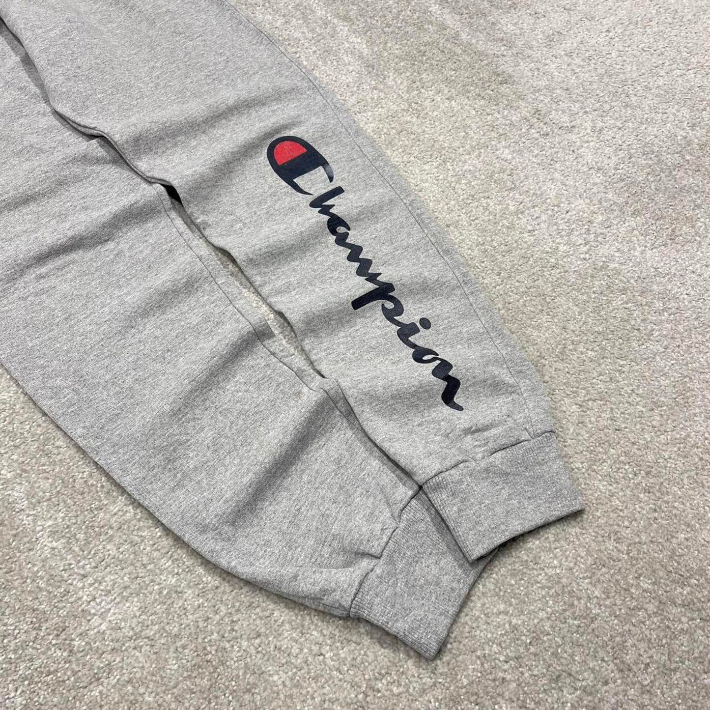 Vintage y2k Champion sweatpants joggers grey Embroidered and print logo drawstring jogging bottoms