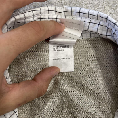 North Face checkered boxy short sleeve shirt white TNF Festival style boxy surf check shirt