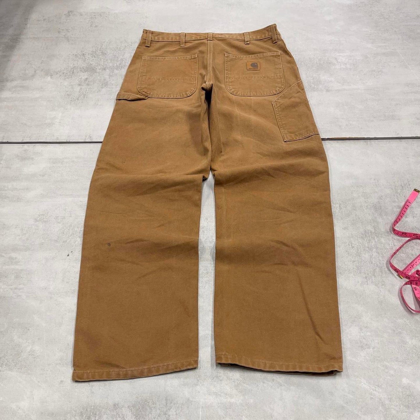 Vintage Tan baggy Carhartt carpenter jeans W36L30 1999 skater style loose leg cargos