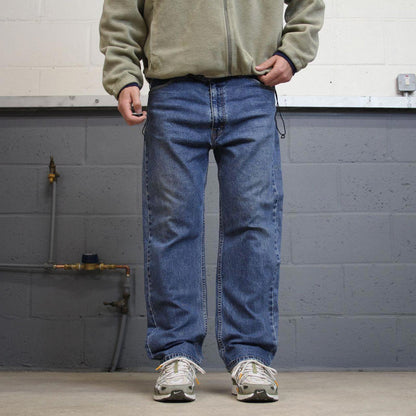 Blue Levis 505 jeans W40L29 90s y2k style 5 pocket denim pants casual autumn wear red tab