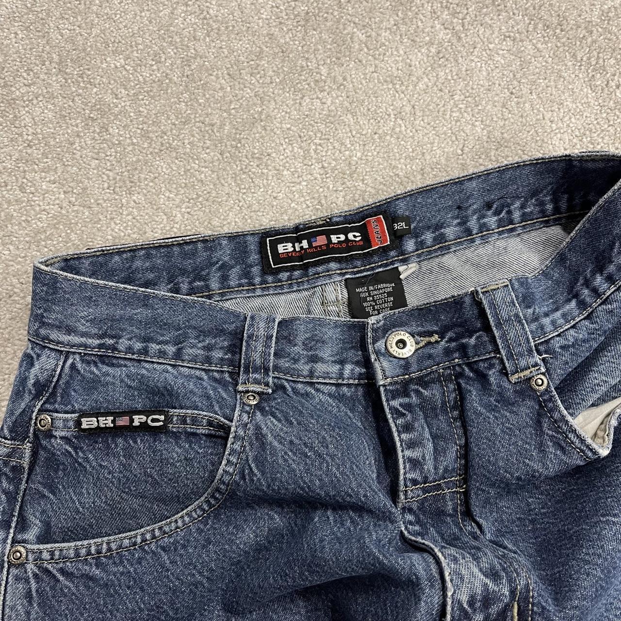 Baggy carpenter jeans y2k embroidered W32L32 blue Beverly Hills Polo Club denim cargo skater jeans