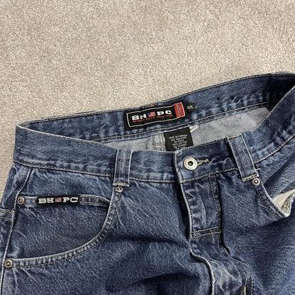 Baggy carpenter jeans y2k embroidered W32L32 blue Beverly Hills Polo Club denim cargo skater jeans