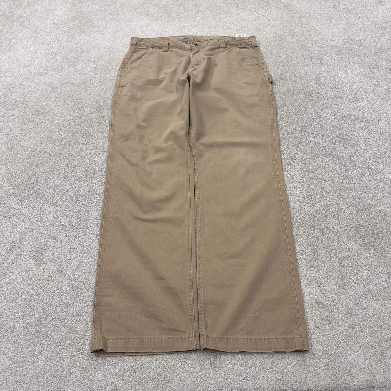 Vintage Carhartt carpenter pants y2k relaxed tan Loose leg 100% cotton skater style workwear