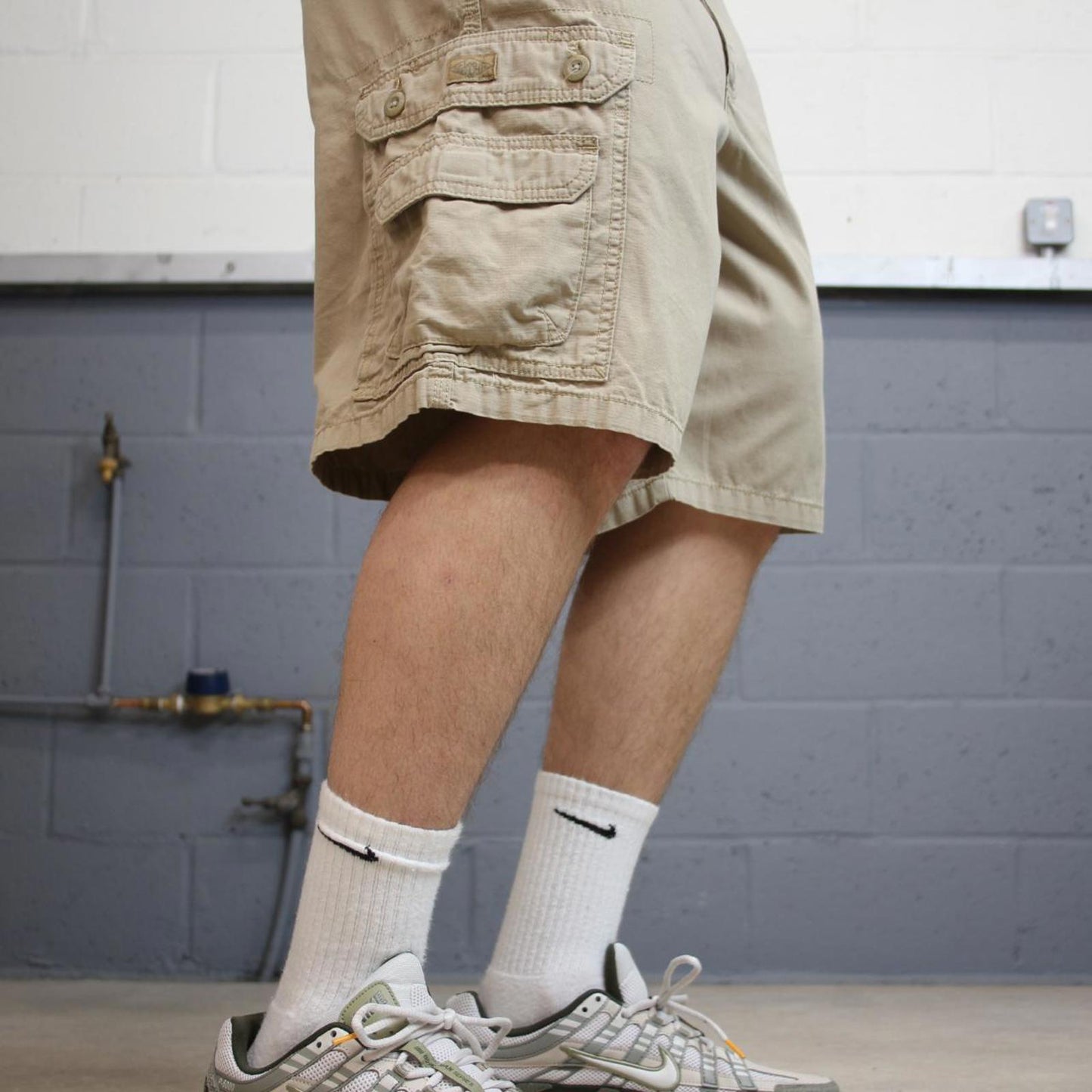 Y2K baggy Lee cargo technical shorts beige Loose chino utility summer festival hiking shorts
