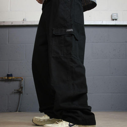 Wrangler baggy cargo pants y2k black W36L32 wide leg Loose fit 100% cotton skater work pants