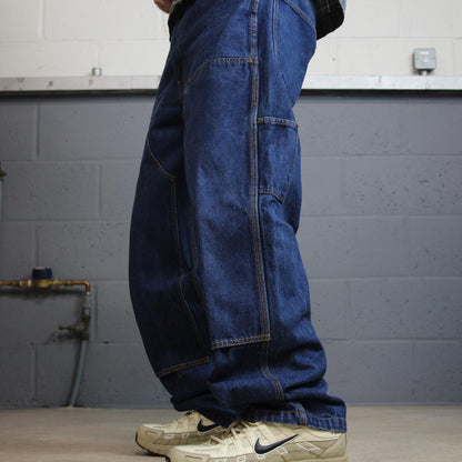 Baggy double knee carpenter jeans y2k W36L32 blue Wild Ass thick heavy denim skater work cargos