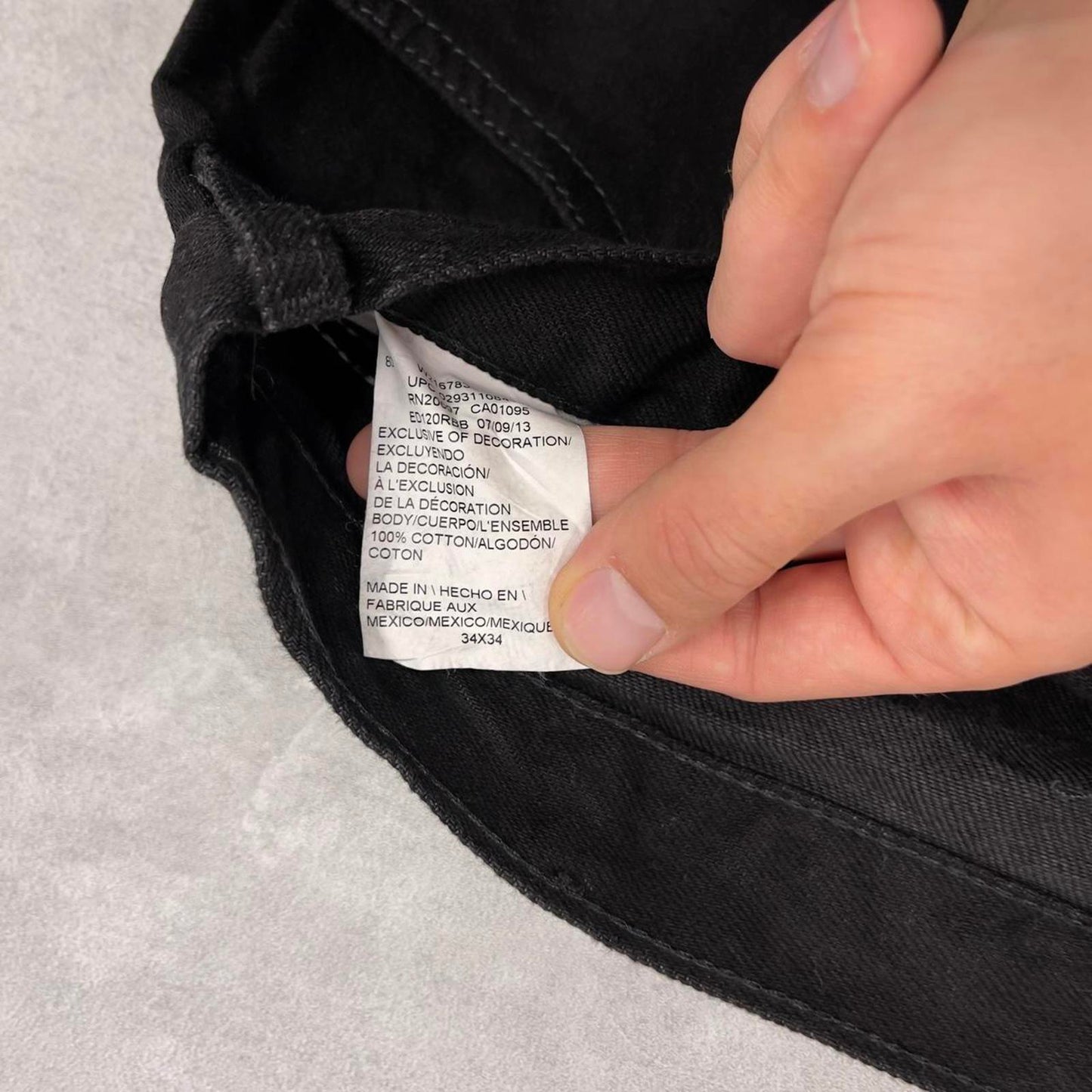 Dickies carpenter jeans W34L34 black 90s American skate style loose thick denim cargos workwear