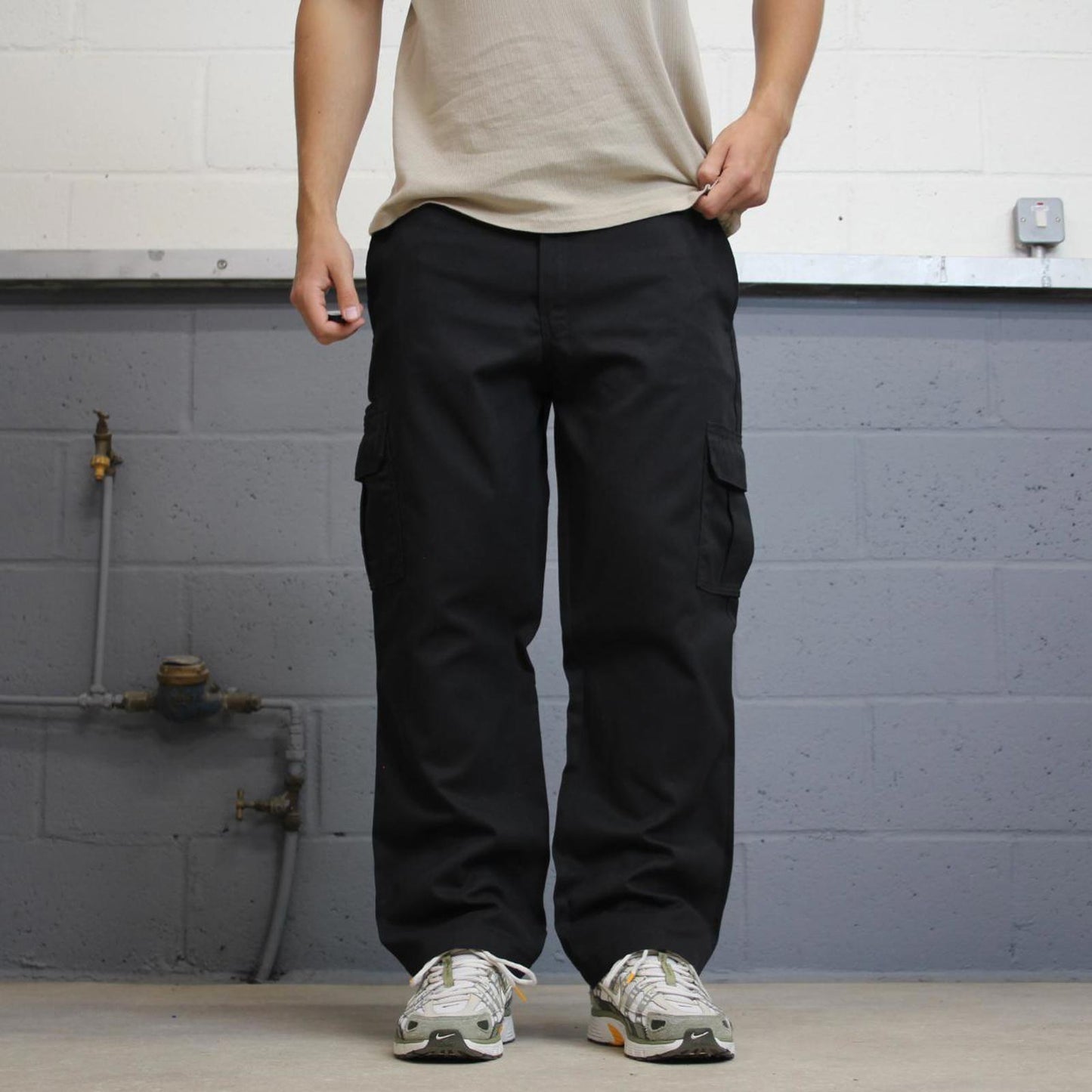 Dickies cargo Pants W38L30 Black twill style chino cargo trousers skater style