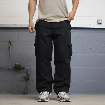 Dickies cargo Pants W38L30 Black twill style chino cargo trousers skater style