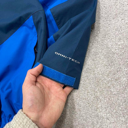 00s Columbia technical windbreaker jacket S men's navy blue y2k style hooded adjustable autumn