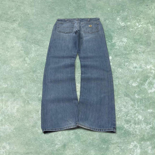 Carhartt work jeans relaxed fit blue Denim workwear pants white patch logo
