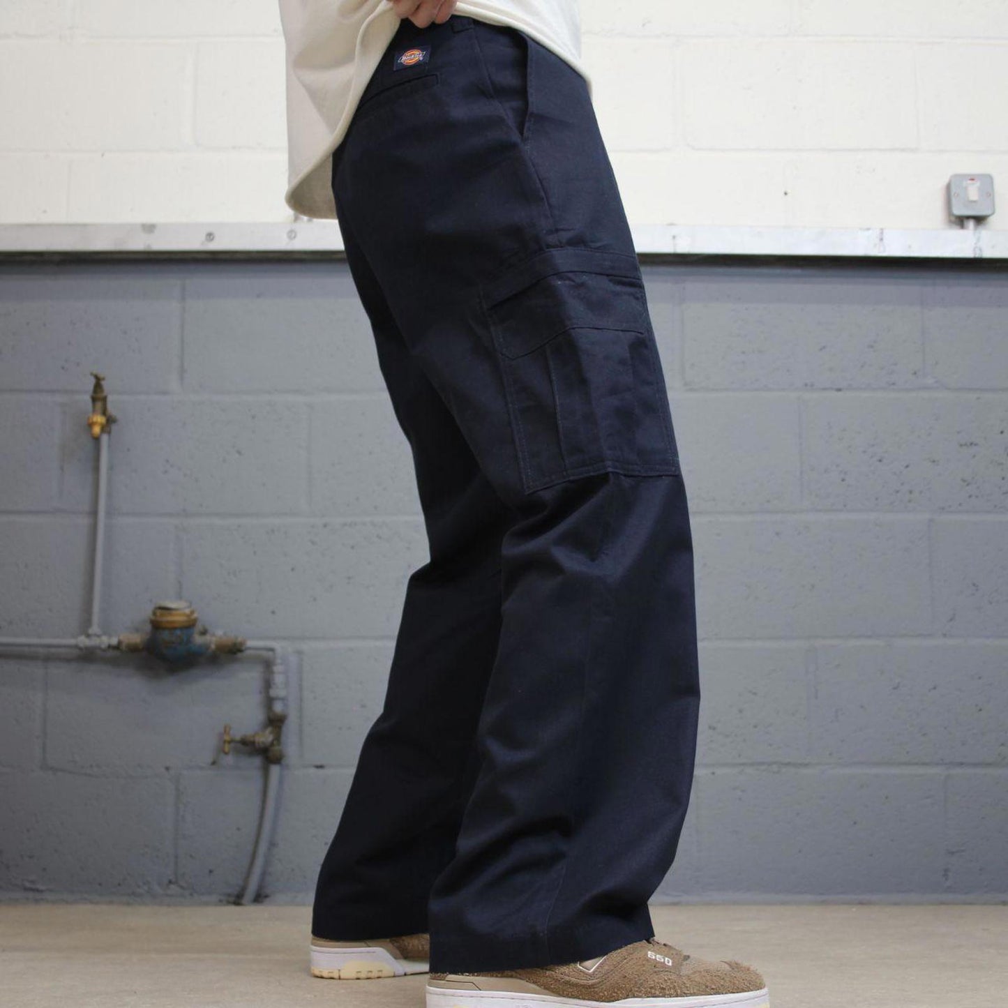 Loose Dickies cargo trousers W32L30 navy loose chino style skater cargo pants