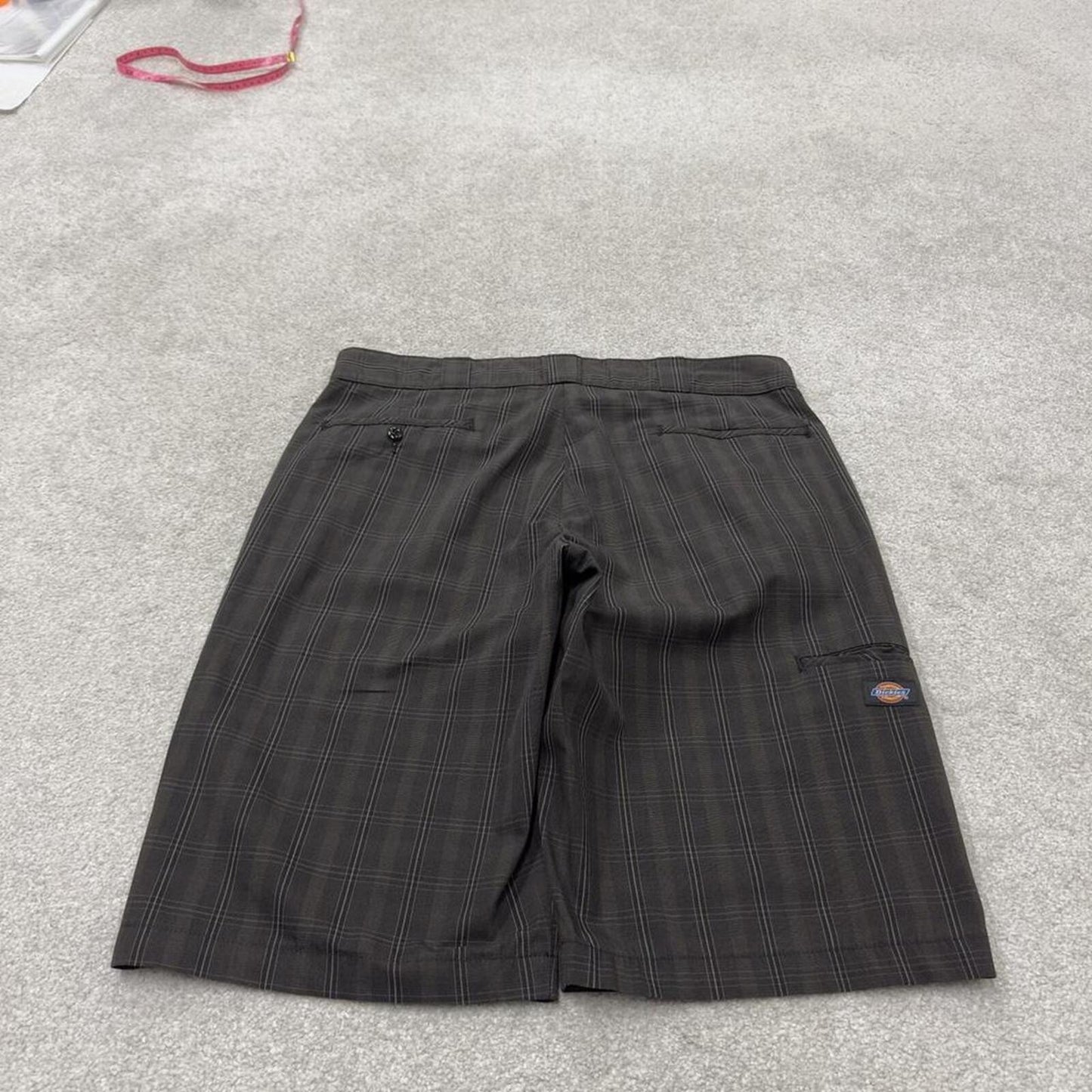 Dickies checkered carpenter shorts khaki Twill chino skater style shorts loose long leg