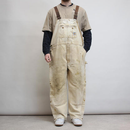 Tan Carhartt overalls W46L27 baggy canvas y2k dungarees