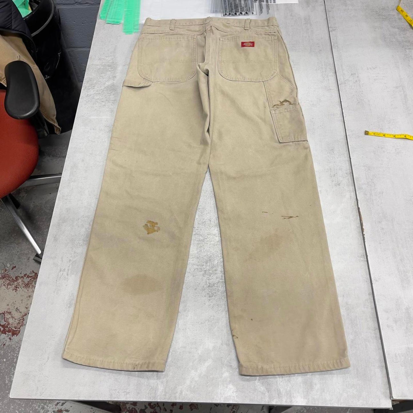 Dickies carpenter jeans W33 L32 beige canvasy skater style carpenters