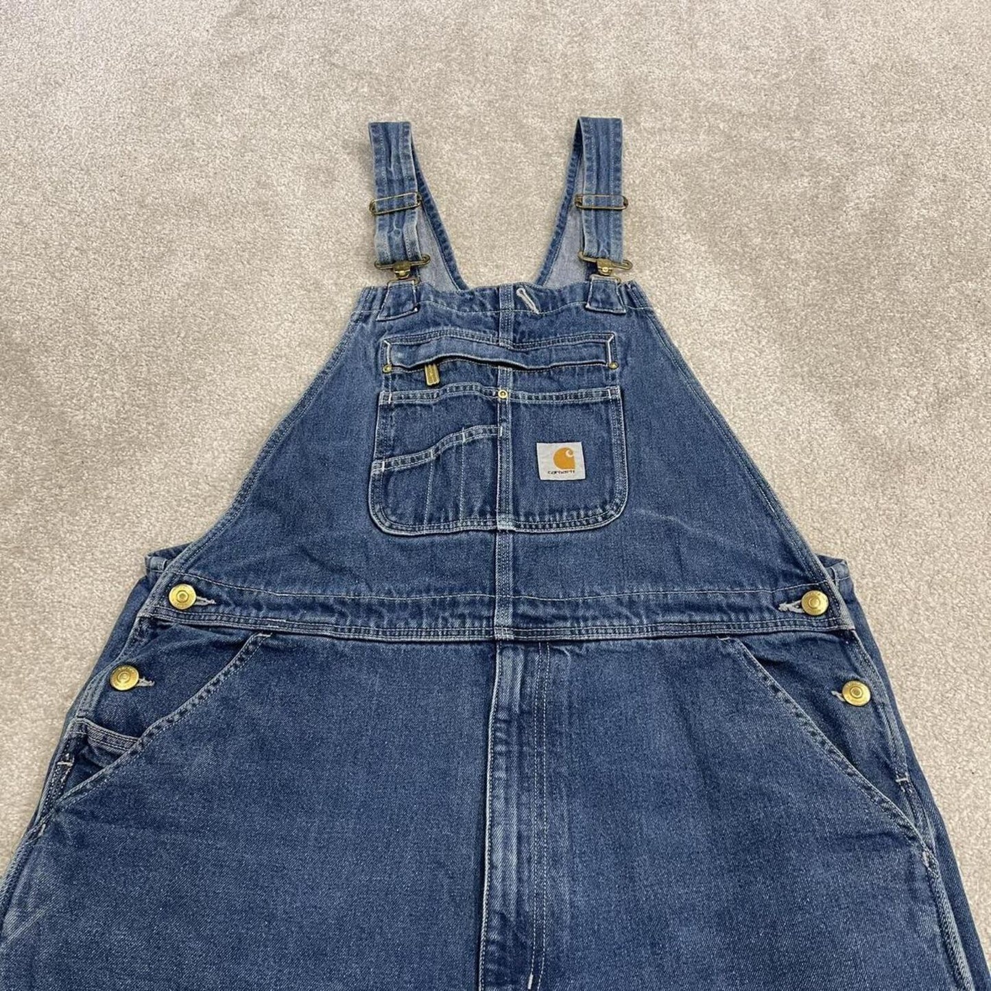 Carhartt denim Dungarees loose fit overalls blue Farmer workwear bib & brace utility