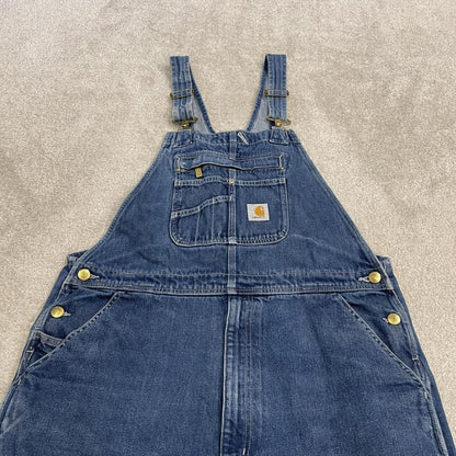 Carhartt denim Dungarees loose fit overalls blue Farmer workwear bib & brace utility