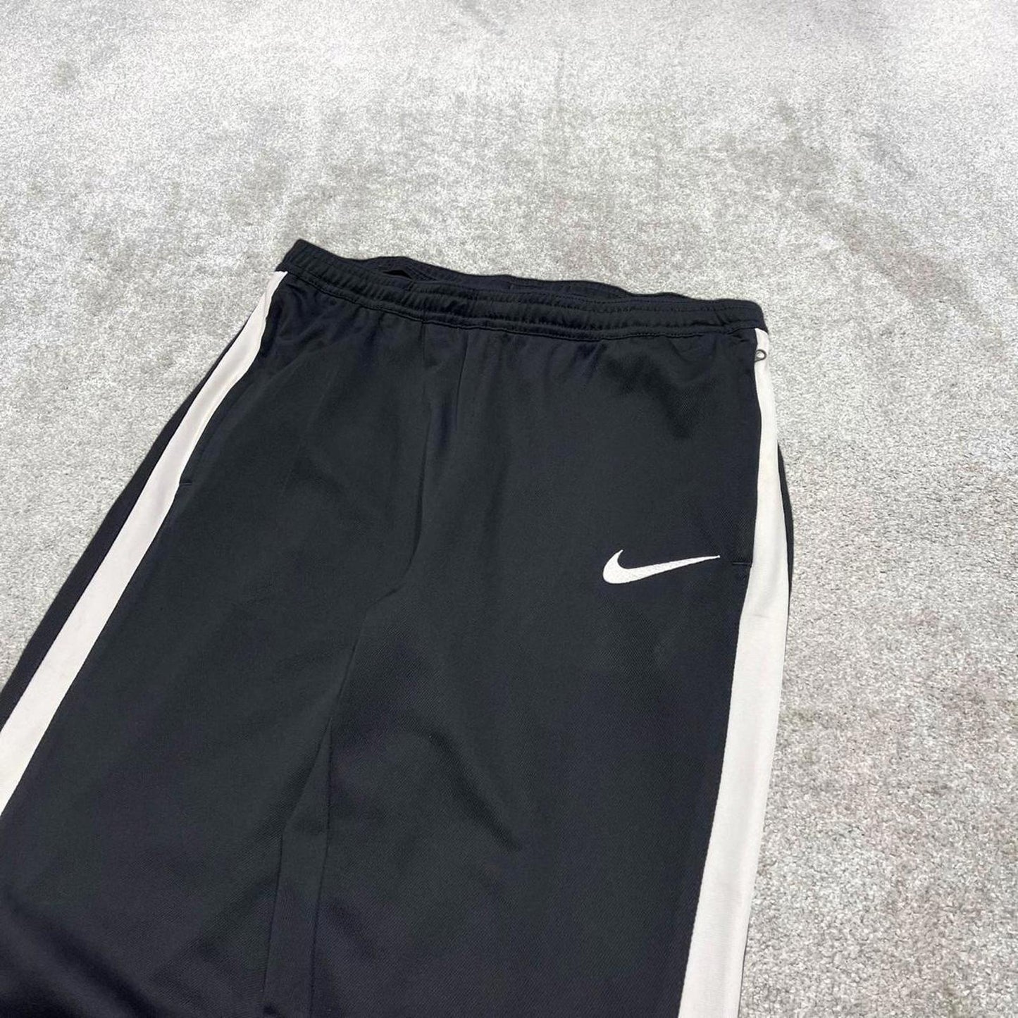 Vintage y2k Nike tracksuit bottoms black Lightweight swoosh logo running track pants