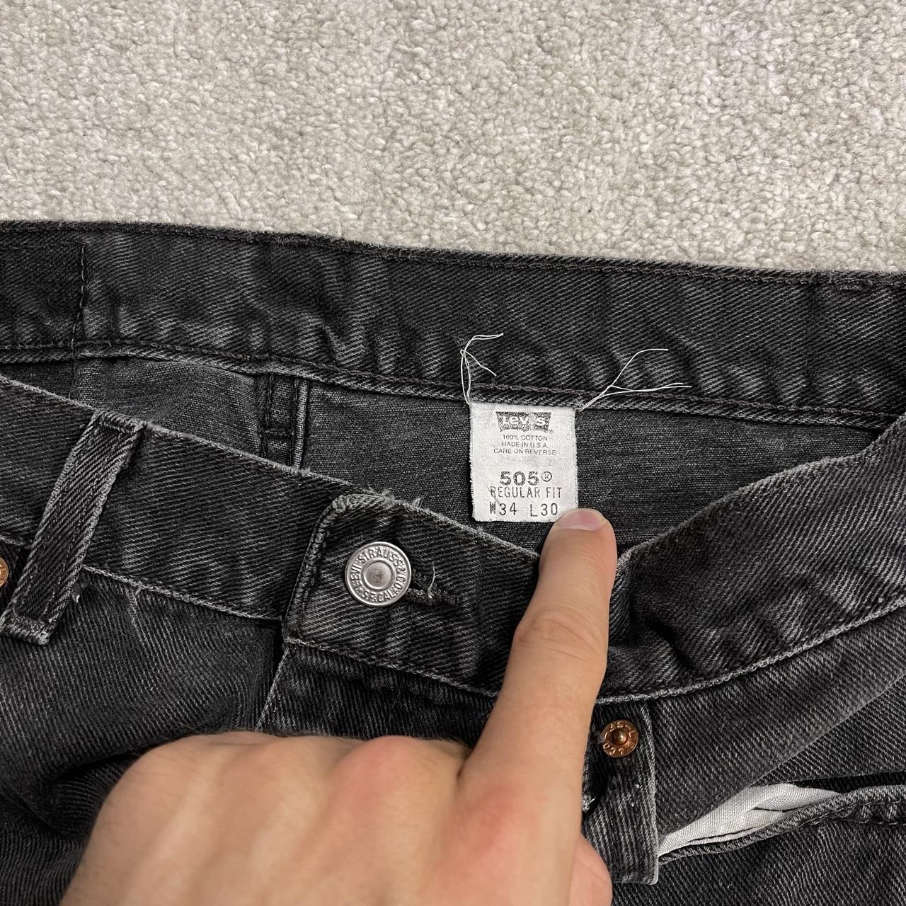 Levi's 505 straight fit jeans y2k faded black Regular straight leg denim pants red tab logo
