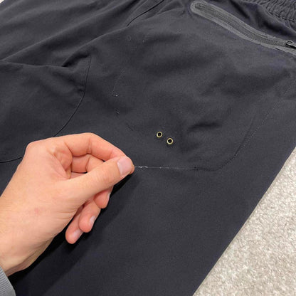 Black Nike tracksuit bottoms Medium y2k style sportswear track pants slim cuffed