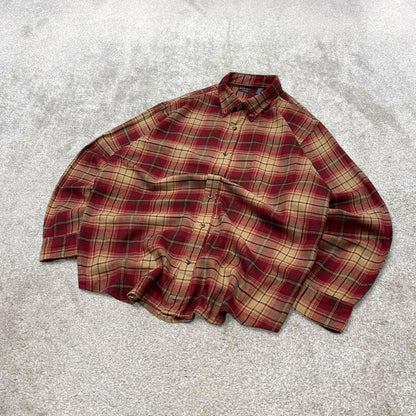 Arrow check flannel shirt XL men's long sleeve button up checkered autumn y2k style