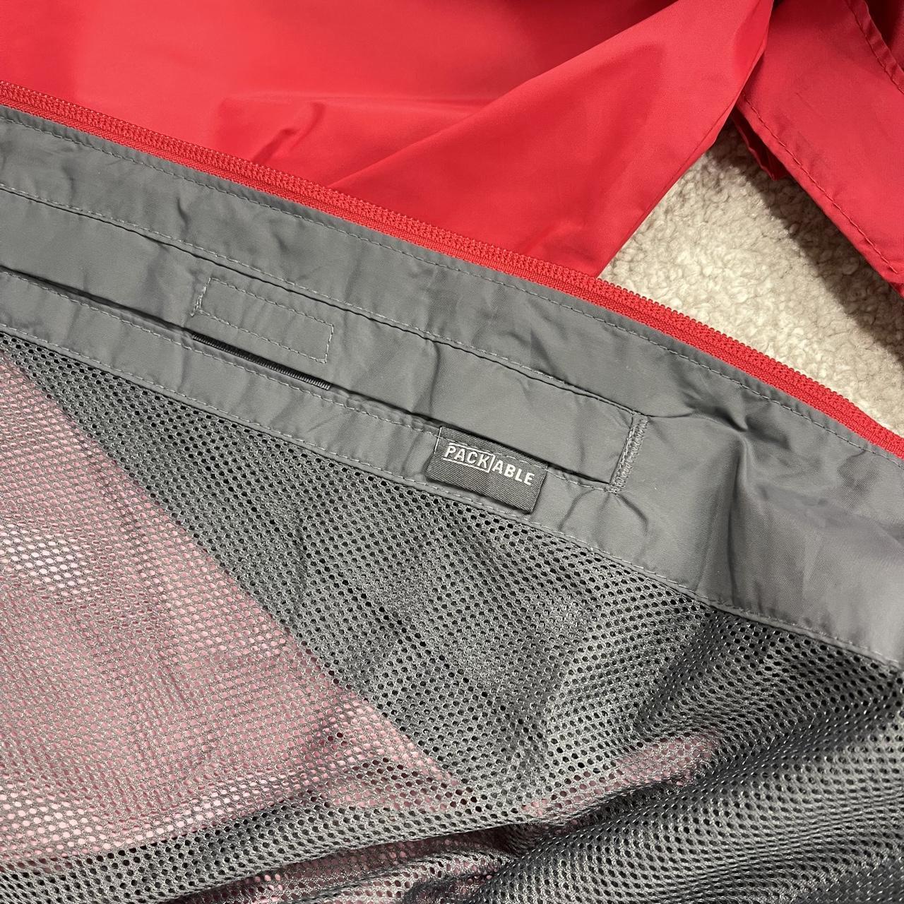 Columbia technical windbreaker jacket packable red grey two tone lightweight packable coat y2k