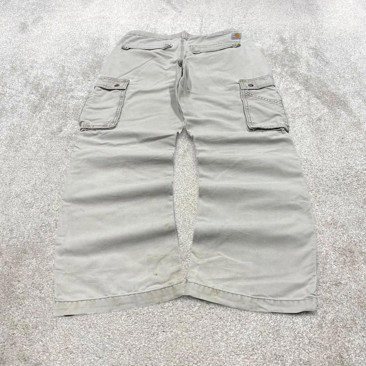 Beige Carhartt Cargo pants W31L32 Loose relaxed canvas utility pocket skate pants