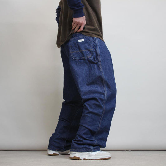 Mens UniFirst baggy carpenter jeans W46L32 wide leg thick denim work pants