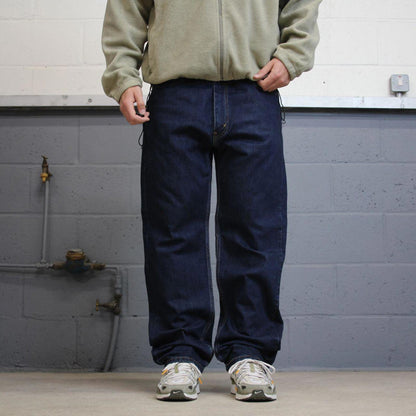 Levis 505 jeans y2k 90s style W38L32 red tab logo 5 pocket blue denim pants skater