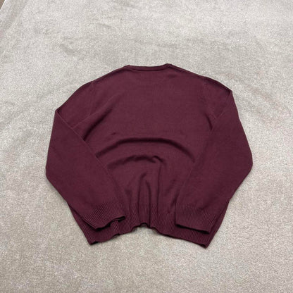 00s CHAPS knit sweater jumper XXL men's burgundy knitted pull over y2k 00s style