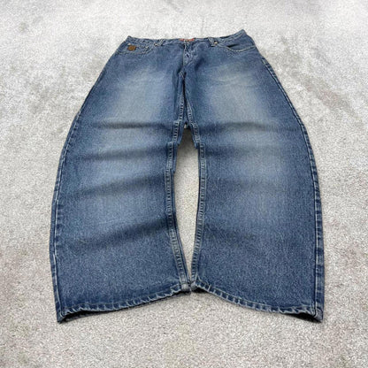 Tuff baggy jeans W36L32 loose wide leg blue denim y2k style skater pants casual wear autumn